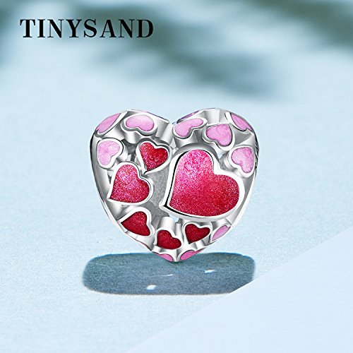TINYSAND Ciondoli a forma di cuore in argento