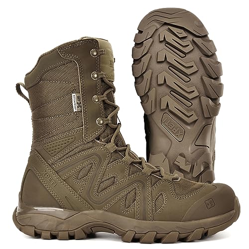 XPETI Tactical Boots Waterproof Military Boots for Men 8" Coyote Size 11 by XPETI - Used condition - Image 3