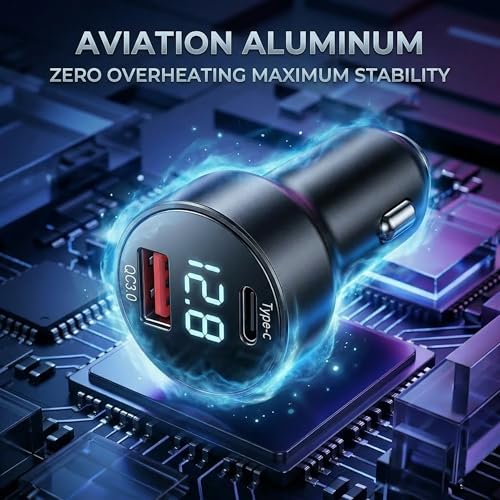 Anyongora 3-Port (Pro Monitor Hub) 3-in-1 Aluminum Starlink Mini Car Charger, 36W PD & 18W QC Fast Charge Auto Adapter, 10FT 18AWG DC Cable with LED Voltmeter for EV, RV, Portable Power Station by Anyongora - Image 2