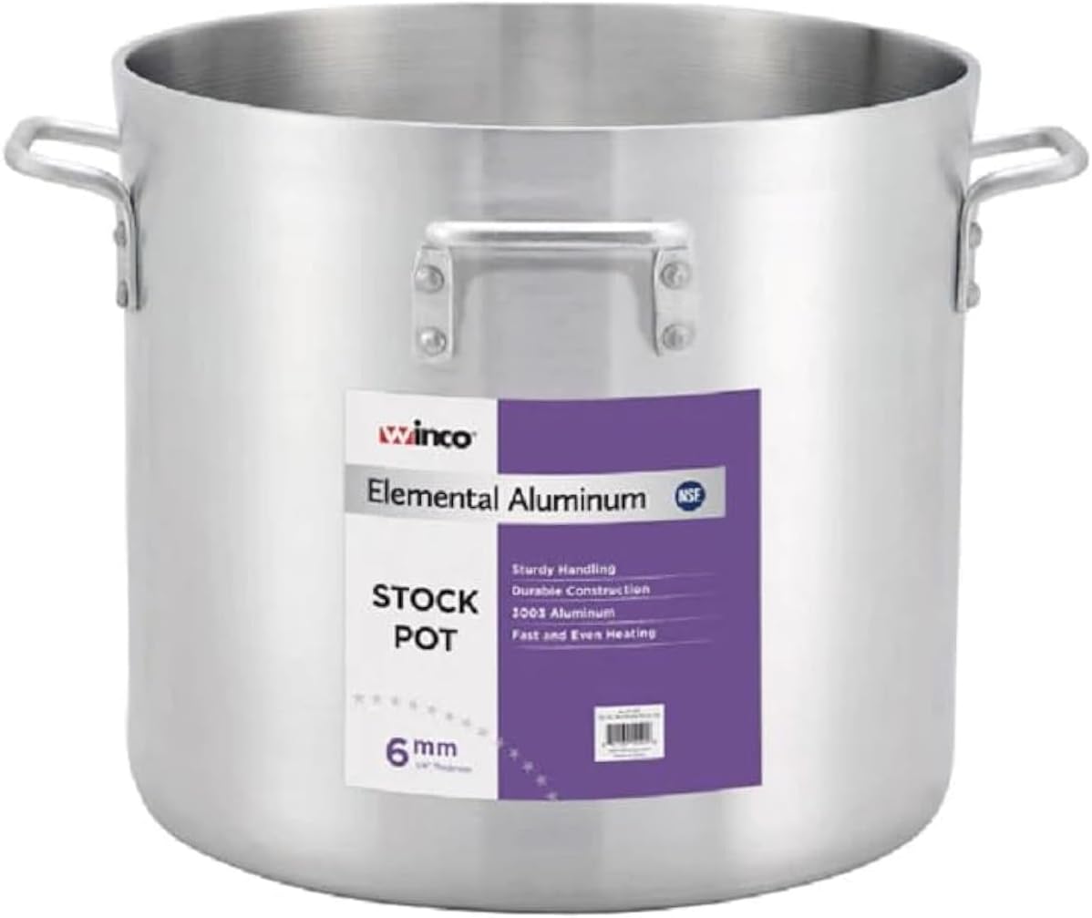 Winco 6.0mm Aluminum Stock Pot, 160-Quart