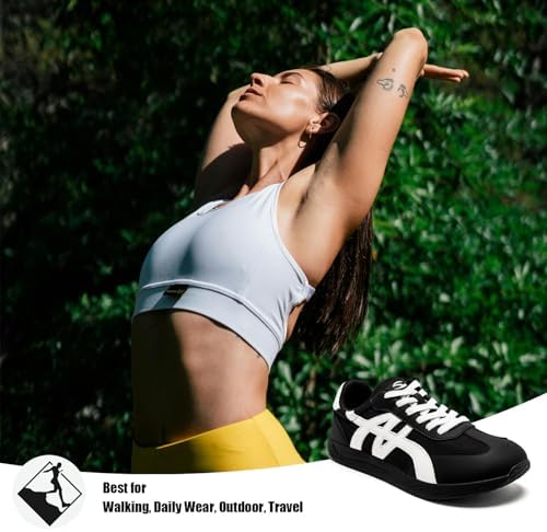HOBIBEAR Men Barefoot Shoes Women Wide Toe Box Trail Running Lightweight Sneakers Breathable Comfortable Zero Drop Sole Minimalist for Outdoor Casual Daily Gym Travel Walking Training Jogging Black - 5