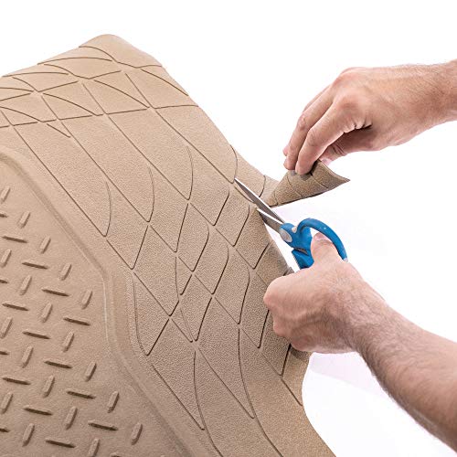 Image of FH Group ClimaProof Universal Cargo Mat - All-Weather, Trimmable Trunk Mat (54.5 inch W x 44 inch D) - Fits Most Cars, SUVs & Trucks - Beige