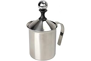 HomeGoal 14 oz Manual Milk Frother & Handheld Coffee Milk Frothing Pitcher