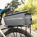 Lixada Insulated Bike Trunk Cooler Bag for Warm or Cold Items,Bicycle Rear Rack Storage Luggage Reflective Mountain Bike Pannier Bag with Shoulder...