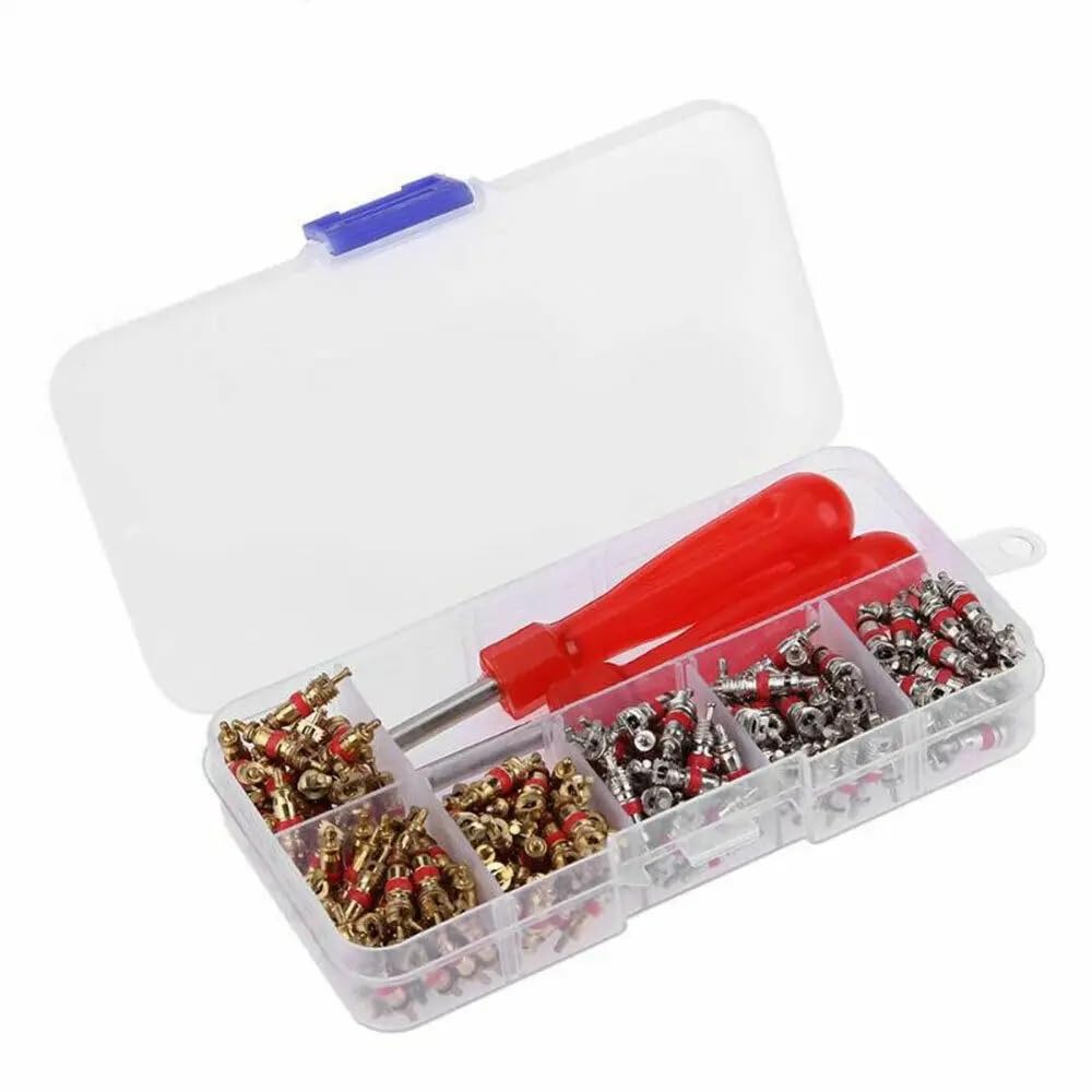 242-teiliges Auto-A/C-Klimaanlagen-Ventilkern-Sortiment R134a + Entferner-Tool-Kit-Set, handlicher Ventilkern