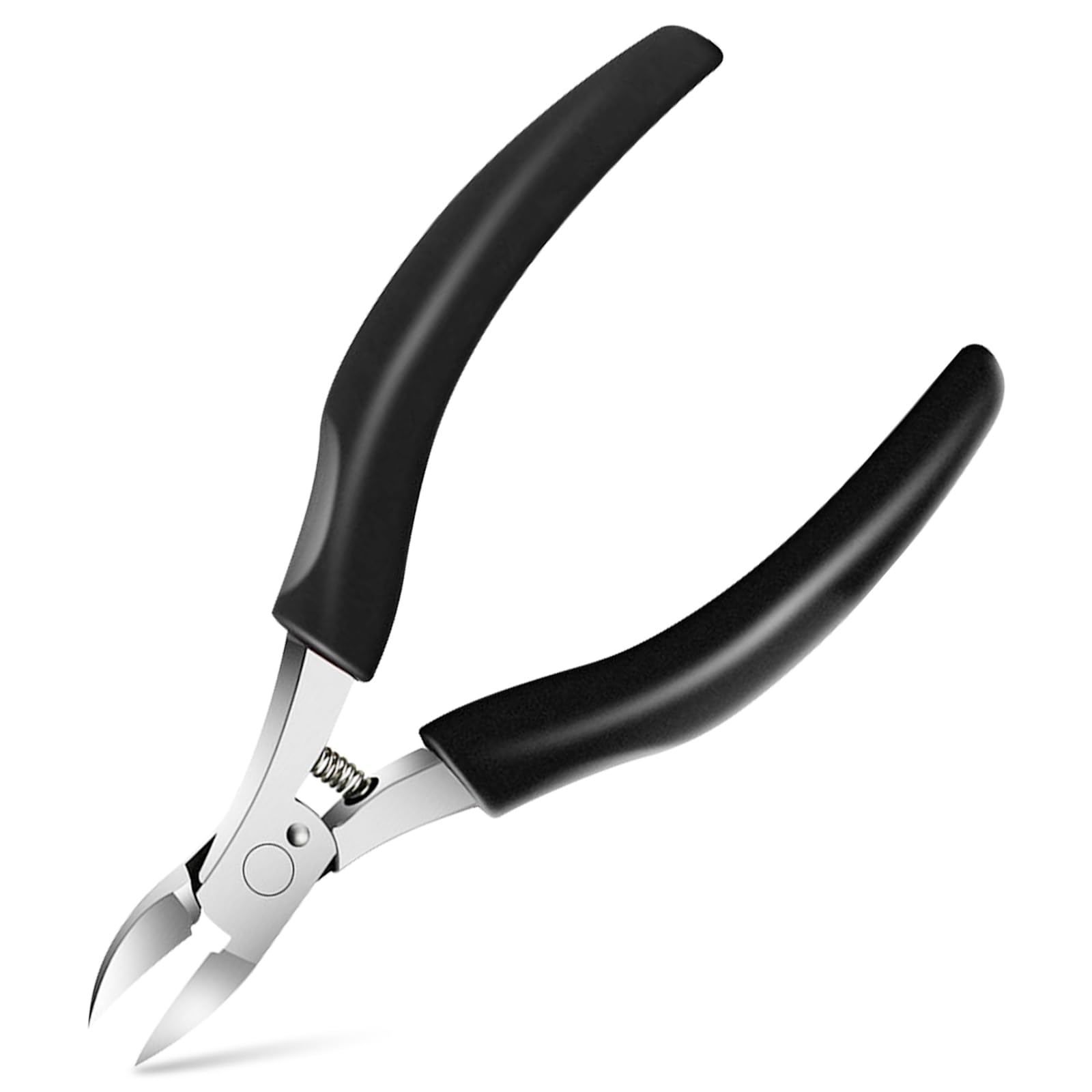 Toe Nail Clippers for Thick & Ingrown Nails, Stainless Steel Nippers with Ergonomic Non-Slip Handle and Safety Cap, Professional Pedicure Tool for Men and Seniors