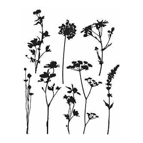 Stampers Anonymous Tim Holtz Cling Sellos ((21,59 x 21,59 cm Flores Silvestres