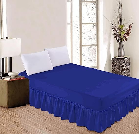 British Home Bedding - Luxury Valance Fitted Sheets - Plain Percale Quality Bed Sheet (Royal, King) - Image 2