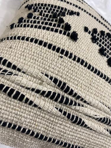 Image of TIB Premium Boho Decorative Throw Cushion Covers, 16 x 16 cm, Set of 2, Cotton. (Zig Zag White)-230 TC