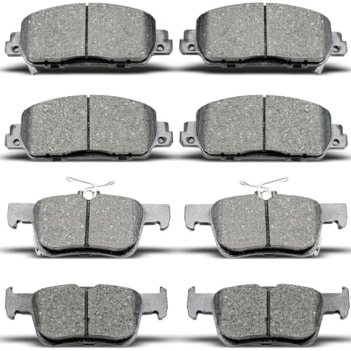 evkingauto D1654 D2102 8pcs Front Rear Ceramic Brake Pads Sets