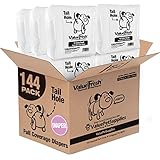 ValueFresh Disposable Diapers for Female Dogs, X-Small, 144 Count - Full Coverage w/Tail Hole,...