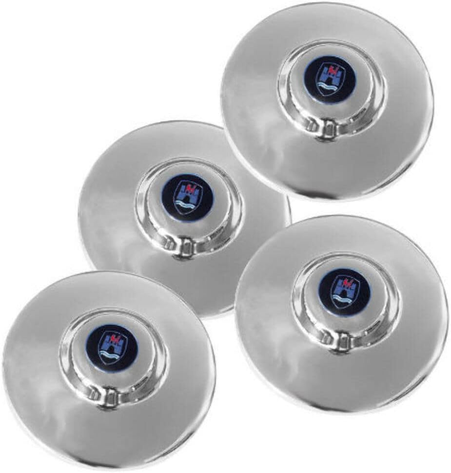 Classic Nipple Style 5-Lug VW Bug Beetle GHIA Type 3 HUBCAP Package W/Wolf Crest, Set of 4