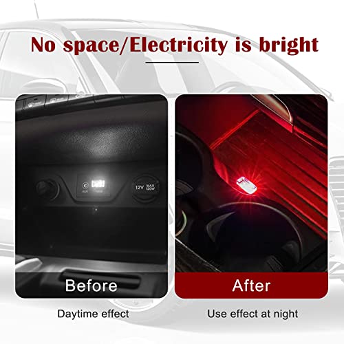 Sodcay 4 Pcs Usb Led Atmosphere Lights, Mini Usb Light Interior Ambient Lighting Kit, Auto Interior Led Lights Decoration Universal (Red) #TOP4