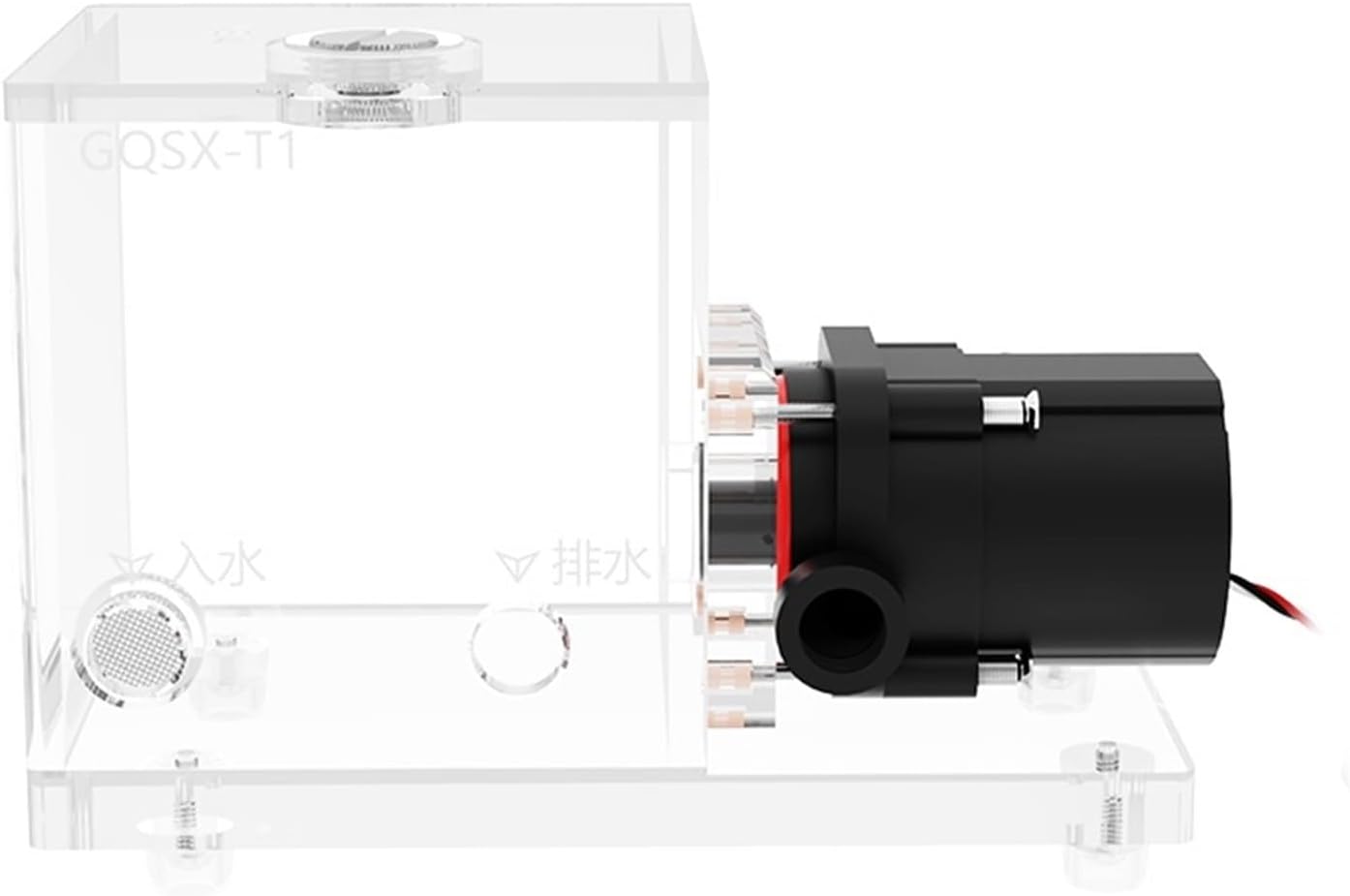 Industrial Notebook Pc Water Cooler Cubic Transparent Tank+pump 600L/H Capacity 500ML Water Cooling. GQSX-T1(12V)