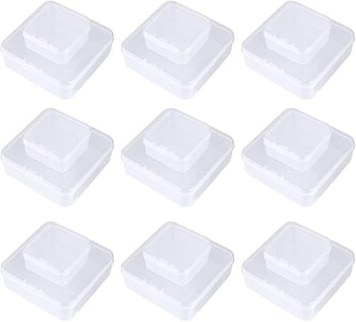 ONDIAN CHUNCIN - 24Pcs Plastic Jewelry Holder Small Square Beads Organizer Desktop Sundries Container Earring Bracelet Storage Case for Home Shop