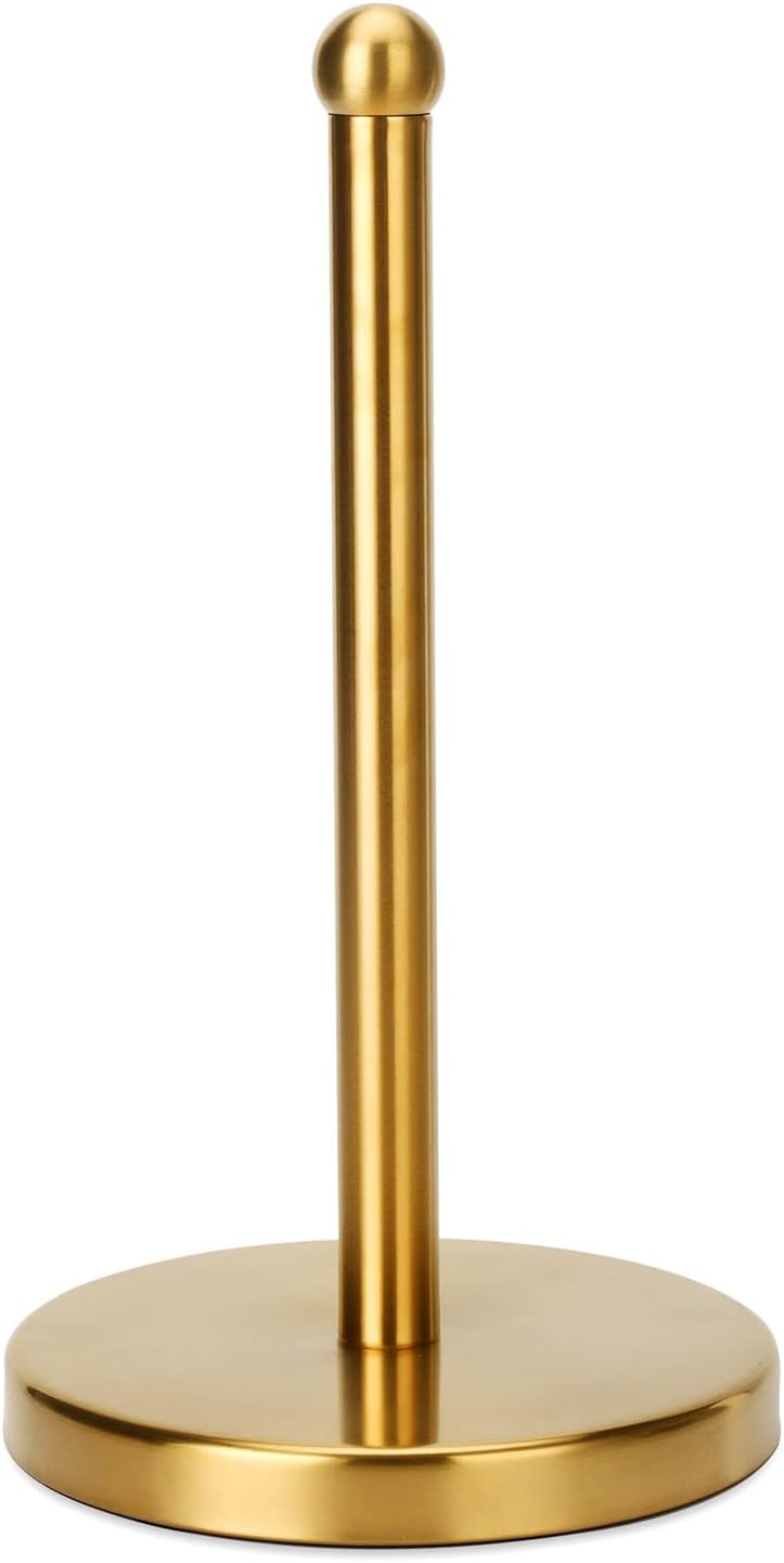 Gold Paper Towel Holder, Easy OneHanded Design for Kitchen Stand Paper Towel