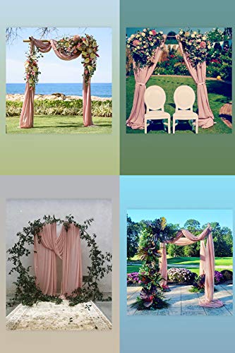 Image of Socomi Wedding Arch Draping Fabric 1 Panel 29 inch x 19Ft Dusty Rose Sheer Chiffon Curtain Drapes 6 Yards for Wedding Ceremony Birthday Party Decoration