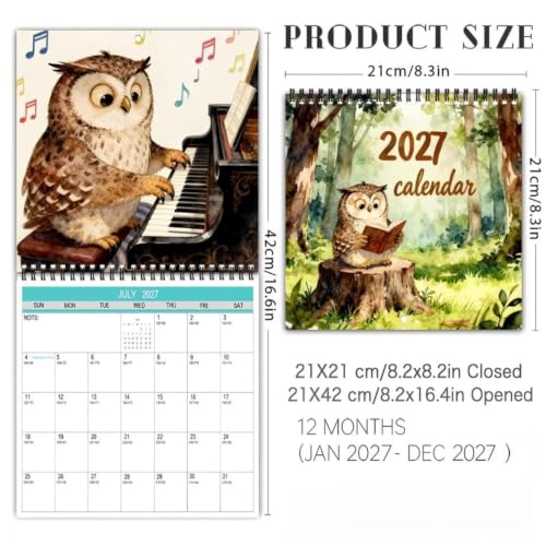 Calendario de Escritorio 2027 planificador mensual de mesa con bloques grandes 20x20 cm 5
