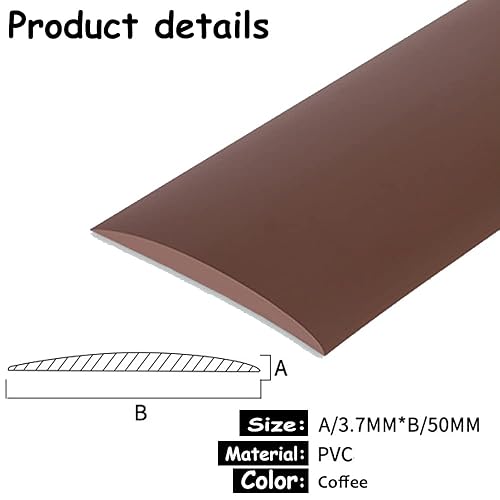 Miniatura 9 de Tira de transición de piso de 2 pulgadas de ancho, tira de vinilo autoadhesiva para suelo de vinilo plano con respaldo fuerte para unir huecos del