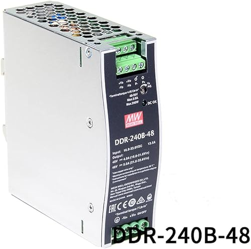 Miniatura 2 de Original Mean Well DDR Series 240W DIN Rail DC Converter Entrada 16.8-33.6V DC a 48V DC 5A 240W Meanwell Power Supply Power Converter (24V CC a 48V