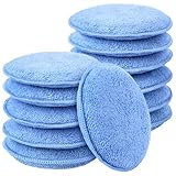 AIDEA Car Wax Applicator Pad, Microfiber Applicator Pad for Buffing & Detail Polishing, 12PK Round Foam Pads for Car Cleaning and Fine Polishing, 5 Inch
