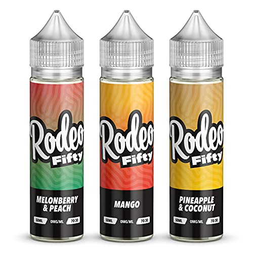 Rodeo 3 x 50ml Melonberry & Peach + Mango + Pineapple & Coconut Vape
