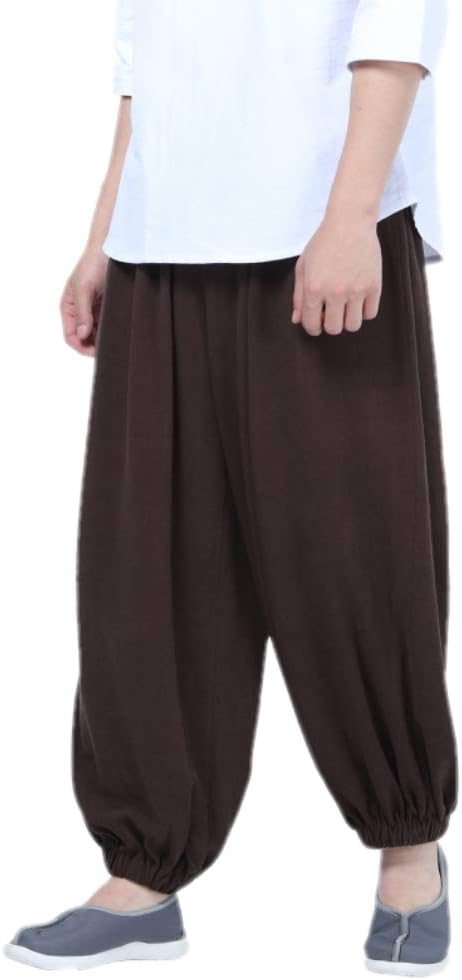 QIEZI Men Casual Practice Meditation Loose Pants - Image 3