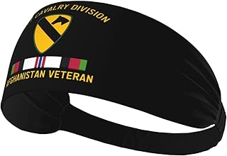 1st Cavalry Division Afghanistan Veteran Headbands Sports Sweatbands Non-Slip Sports Running Quick Drying Headband2