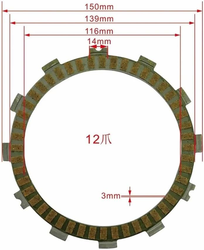 7PC オートバイ用フリクションクラッチプレート SFV400A Gladius 400 10-18 DL650 V-strom 6