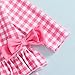 Multitrust Baby Girl Long Sleeve Swimsuit Ruffled Plaid Rash Guard Bikini Set Bathing Suit Toddler Girls Beach Swimwear Sunsuit (Pink, 12-18 Months)