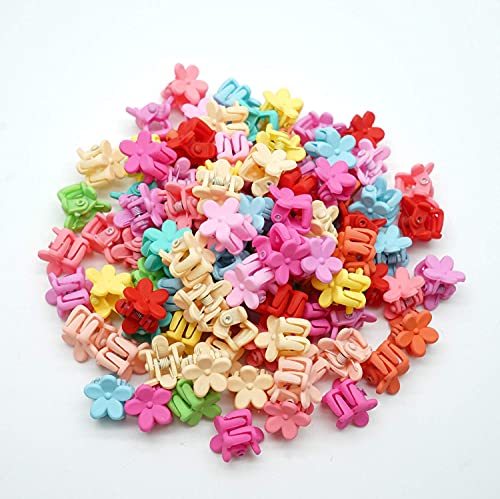 Image of NEOBABY Mini Colorful Flower Design Tiny Hair Clip for Multiple Hair Styling | Hair Claws Accessories for Kids Baby Girls and Women's Multicolor (Pack of 24)