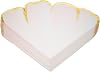 BLUE PANDA Wedding Floral Paper Napkins Pink & Gold - 50 Count, 6.25 x 6 in, 3-Ply Scalloped Edges - Disposable Party, Paper Dinner, Baby Shower & Passover Napkins - Absorbent & Tear-Resistant