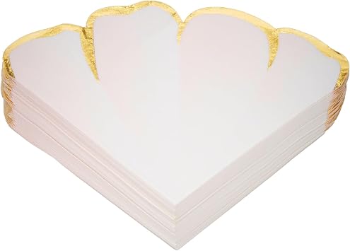 BLUE PANDA Wedding Floral Paper Napkins Pink & Gold - 50 Count, 6.25 x 6 in, 3-Ply Scalloped Edges - Disposable Party, Paper Dinner, Baby Shower & Passover Napkins - Absorbent & Tear-Resistant