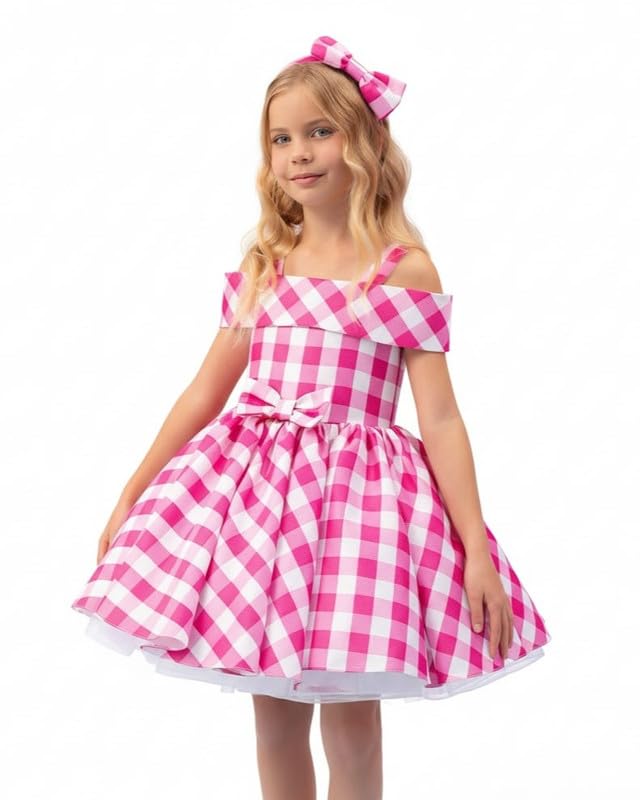 Image of Niren Enterprise Printed Knee Length Short Sleeves Square Neck Stylish Girls Party Dress