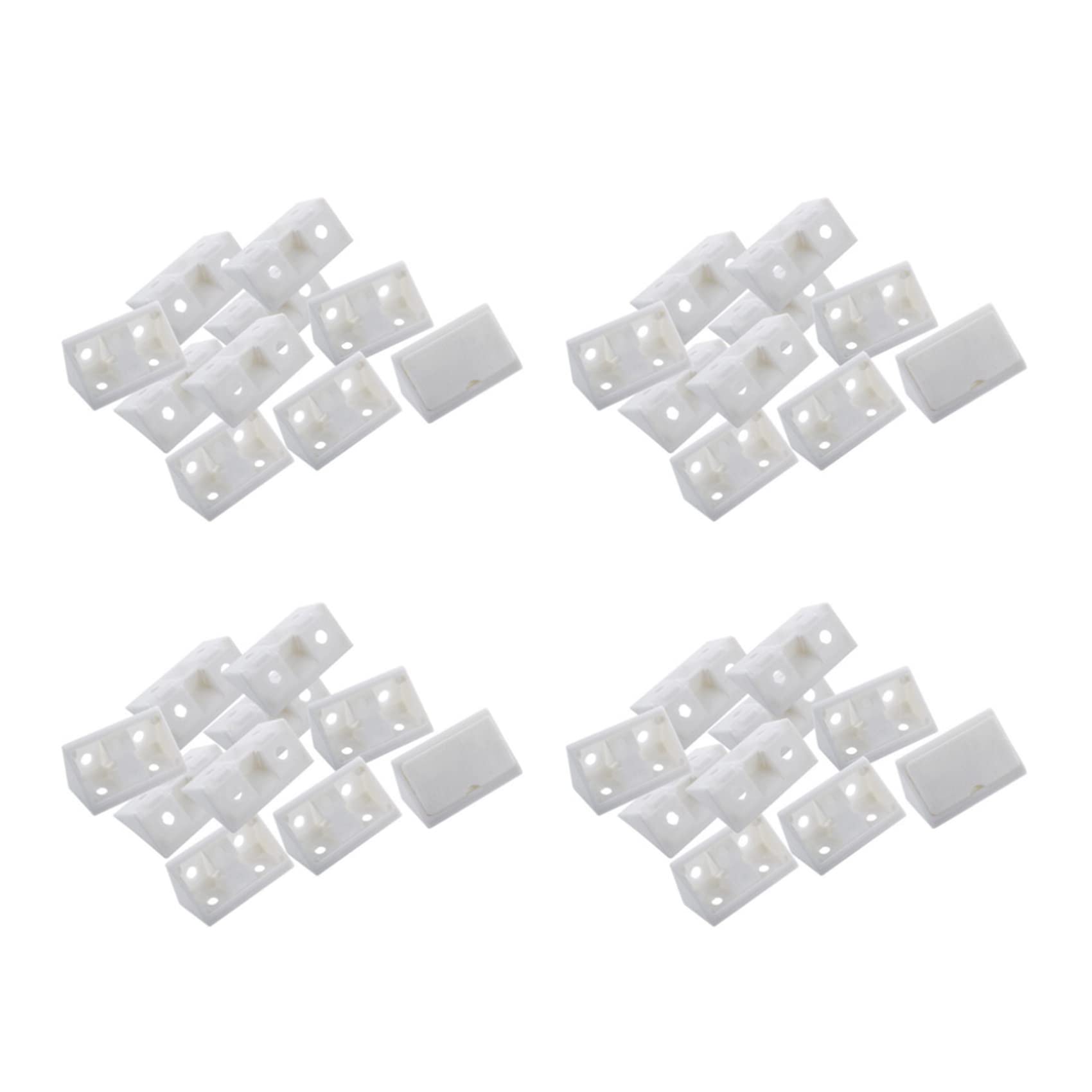 Jnchdghwa Furniture Cabinet Fastener Corner Braces Angle Brackets White 40Pcs