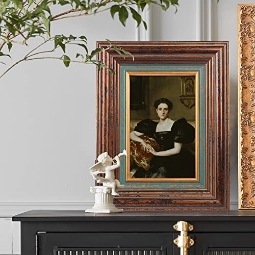 Bwpframe 8X10 Photo Frame Vintage Solid Wood Picture Frames 8 X 10 With Real Glass, Walnut Wood Photo Frame With Mat For Tabletop & Wall Display Home Decor #TOP5