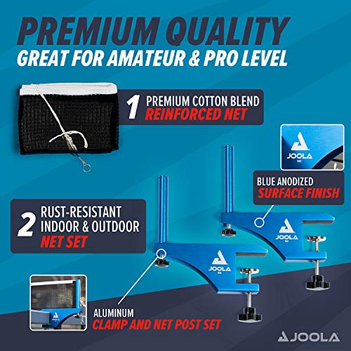 JOOLA Professional Grade WX Aluminum Indoor & Outdoor Table Tennis Net and Post Set - Quick Setup - 72in Regulation Ping Pong Net - Reinforced Cotton Blend with Adjustable Tensioning System - image 4