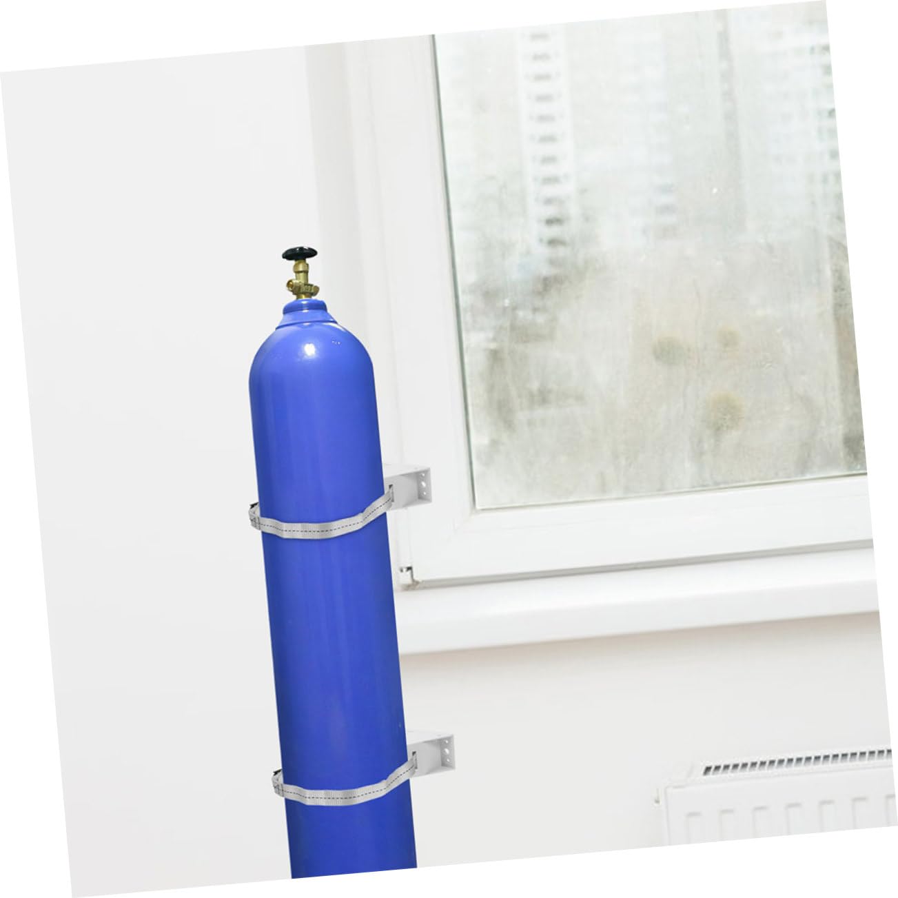Supporto per Bombola di Propano Plastica con Staffa Parete e Catena di Sicurezza per Montaggio e Riparazione Bombola di Gas