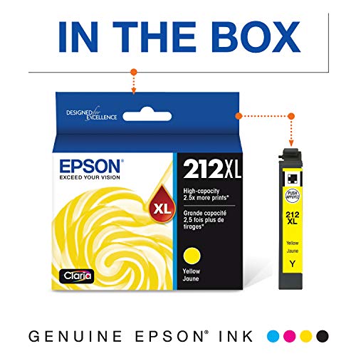 Epson T212 Claria -Ink High Capacity Yellow -Cartridge (T212Xl420-S) For Select Expression And Workforce Printers & T212 Claria -Ink High Capacity Cyan -Cartridge #TOP2