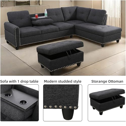 image for ChicFurnit L Shaped Sectional Couches, Modular Sectional Sofa with Ott