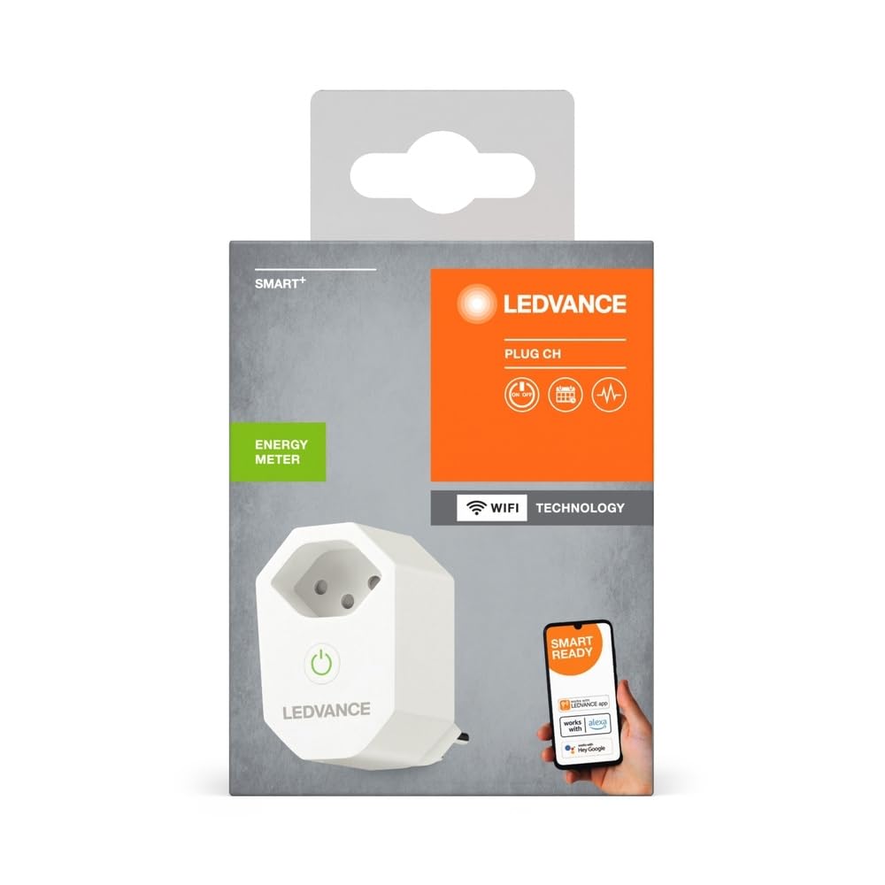 LEDVANCE Smart Wi-Fi Socket with Energy Monitoring - Swiss Type J Plug