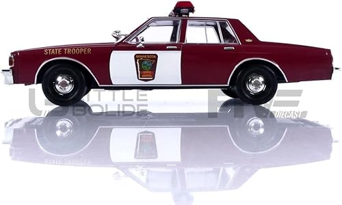 Miniatura 3 de 1987 Chevy Caprice Borgoña con interior burdeos Minnesota State Trooper Fargo 1996 Movie Artisan Collection 1/18 modelo de auto fundido a presión