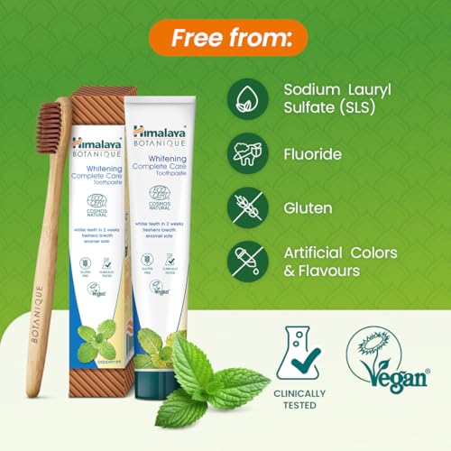 Ecocert Cosmos Natural-zertifizierte Himalaya Botanique Whitening Complete Care Zahnpasta mit Bio-Wirkstoffen, Pfefferminzgeschmack… – Ansicht 6