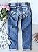 Astylish Womens Florals Patchwork Destroyed Stretch Loose Boyfriend Jeans Classic Ripped Hole Denim Pants Blue X-Large