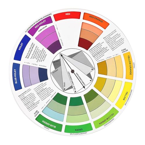 CIMAXIC Professionelles Farbrad Pigmentpalette Rundes Farb-tool für Tattoo und Kunst Pigment Mischrad Farbkarte für Kreative Anwendungen Farbguide für Malerei,Airbrush-Design und Make-up