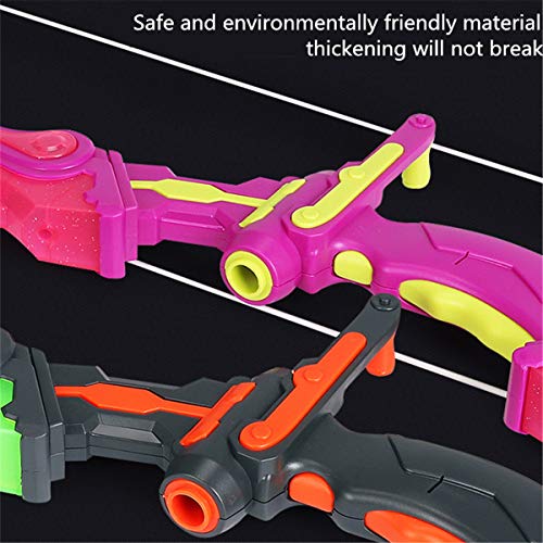 VNK Conjunto de brinquedos de arco e flecha iluminados para meninos e meninas com 3 flechas de sucçã
