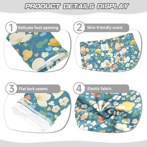 KLL Cute Flower Toddler Girl Basic Leggings Fashion Full Length Activewear Gym3