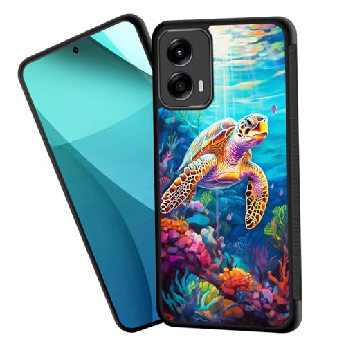 ZQLPLZR for Moto G 5G 2024 Case,Tire Anti-Skid Edges Cute Design Shockproof Bumper Full Protection Back Cover for Motorola Moto G 5G 2024 6.6 inch,Turtle Swimming Under The Sea