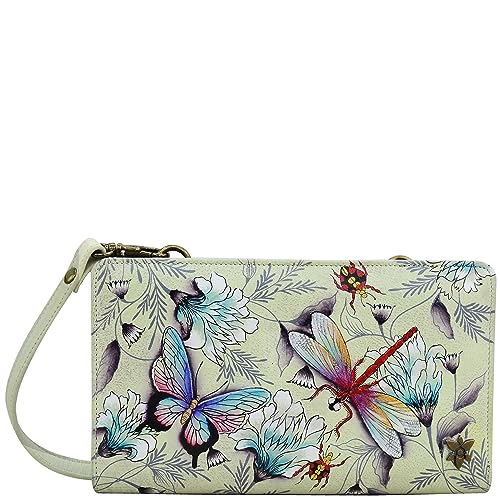 Image of Anuschka Women's Hand-Painted Genuine Leather RFID Blocking Organiser Wallet - Wondrous Wings
