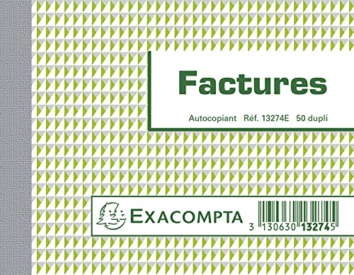 Blocchetto Fatture Exacompta - 50 Fogli Autocopianti, 3 Copie, Produzione Francese - Foto 7